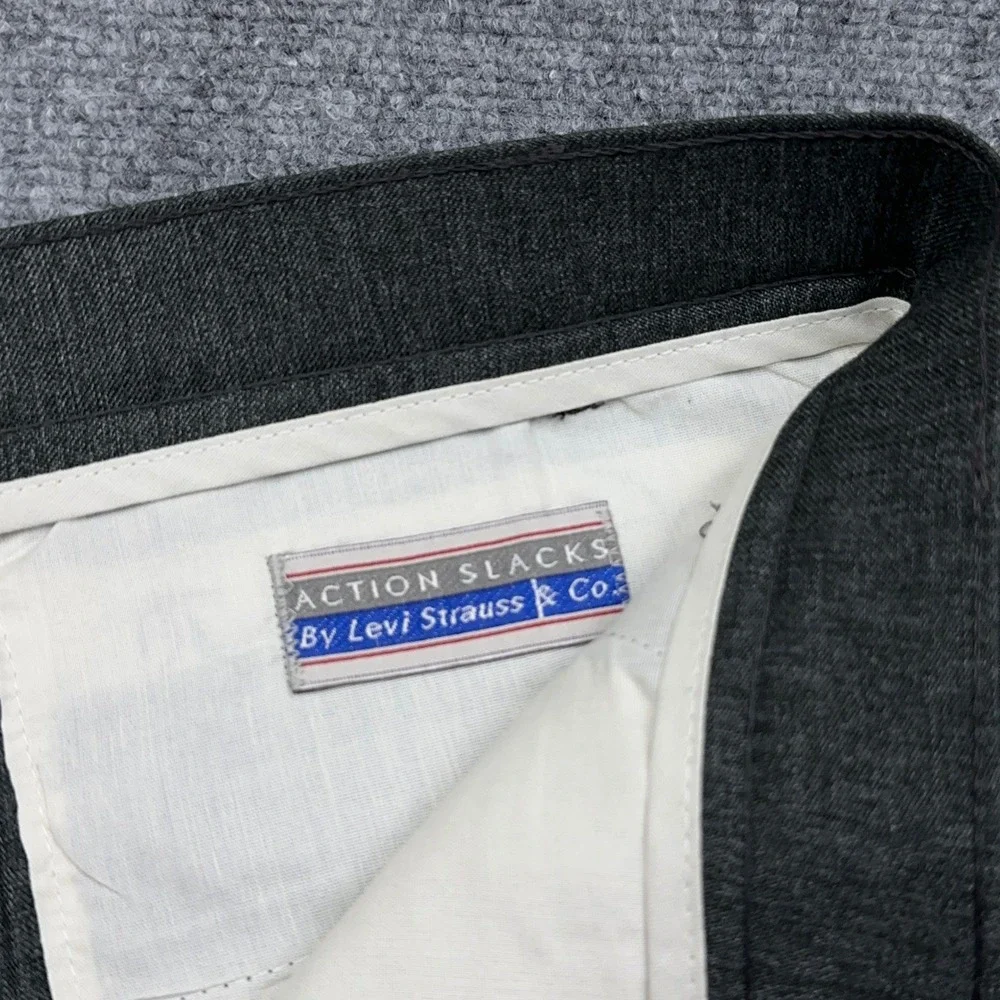 Vintage 90s Levi's Action Slacks Dress Pants Mens 38x30 FITS 37 Gray Heather